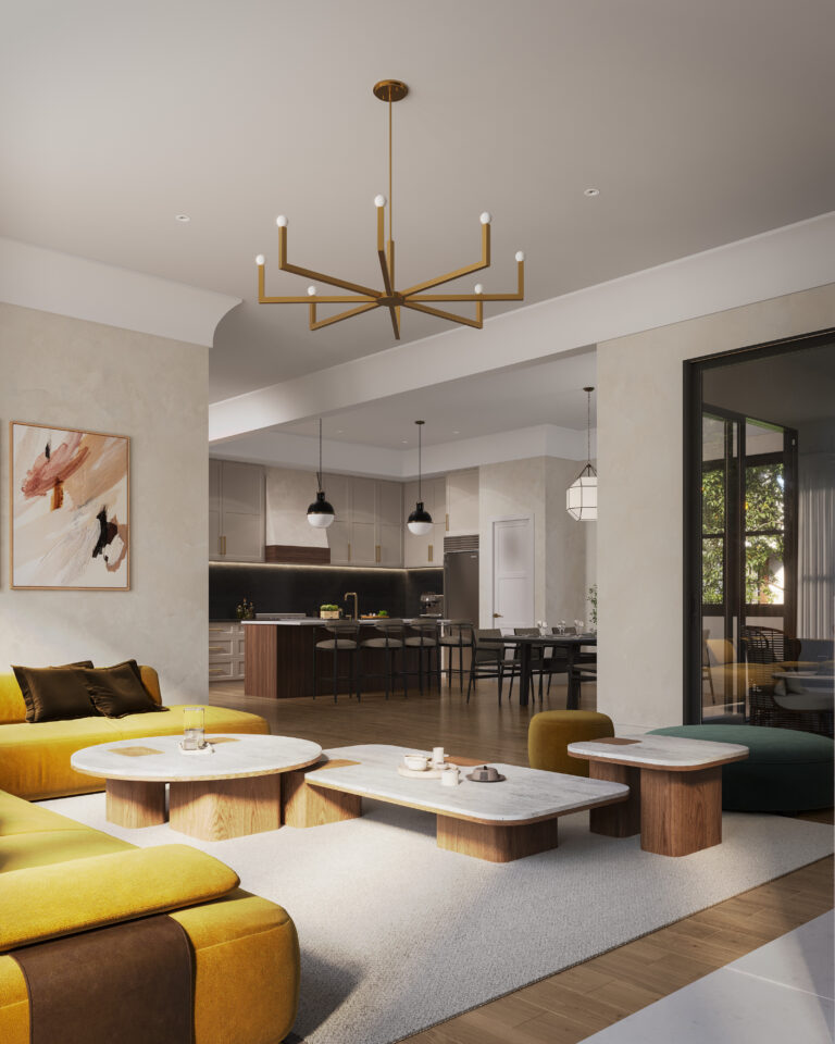 Lucile Great Room Kitchen Dining Room and Screened in Porch 03